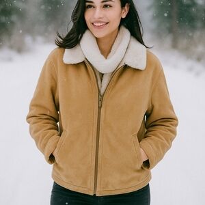 Vintage JNY Leather Parka Coat Fur Lined